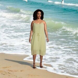 NWT Design Lab Ladies 1X Pleated Cami Dress